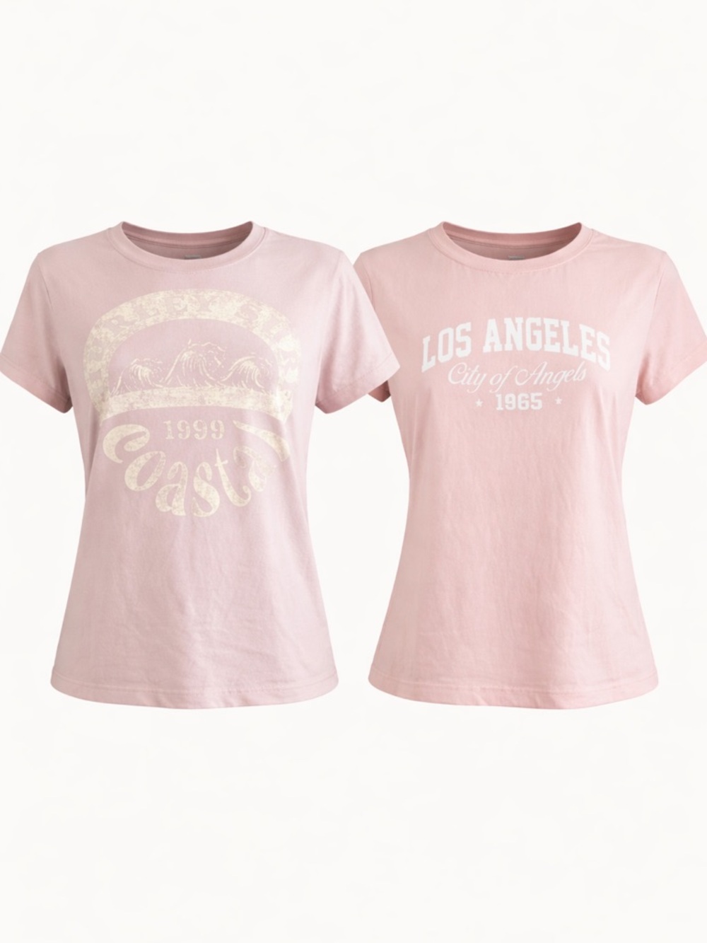 Blush Pink Graphic Tee Bundle (2) | Los Angeles + Hurley Surf | Women’s S/M